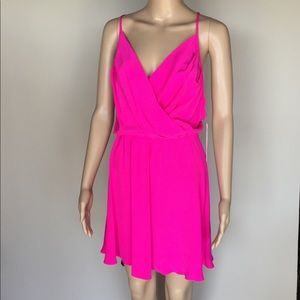 Amanda Uprichard hot pink silk mini dress